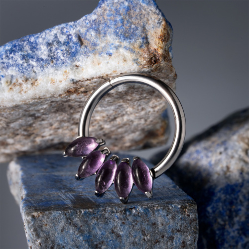 Кольцо-кликер 5K Iris Amethyst 1.2 мм (16 G) фото 4